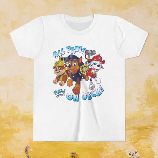 All Paws on Deck! - Paw Patrol T-shirt - Animation TV Series Youth Short Sleeve Tee