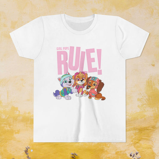Girl Pups Rule - Paw Patrol T-shirt - Animation TV Series Youth Short Sleeve Tee