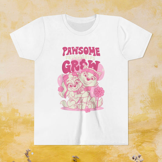 Pawsome Friendships Grow - Paw Patrol T-shirt - Animation TV Series Youth Short Sleeve Tee