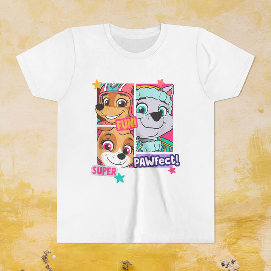 Fun, Super, Pawfect! - Paw Patrol T-shirt - Animation TV Series Youth Short Sleeve Tee