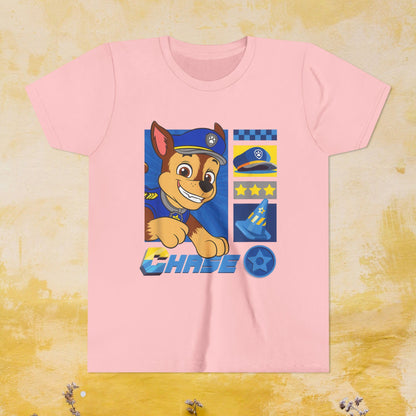 Chase - Paw Patrol T-shirt - Animation TV Series Youth Short Sleeve Tee
