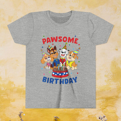 Pawsome Birthday - Paw Patrol T-shirt - Animation TV Series Youth Short Sleeve Tee