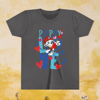 Puppy Love - Paw Patrol Valentine T-shirt - Animation TV Series Youth Short Sleeve Tee