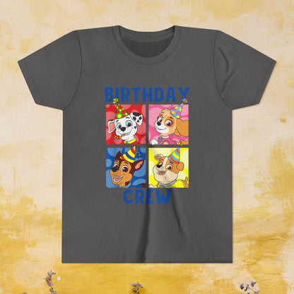 Birthday Crew - Paw Patrol T-shirt - Animation TV Series Youth Short Sleeve Tee