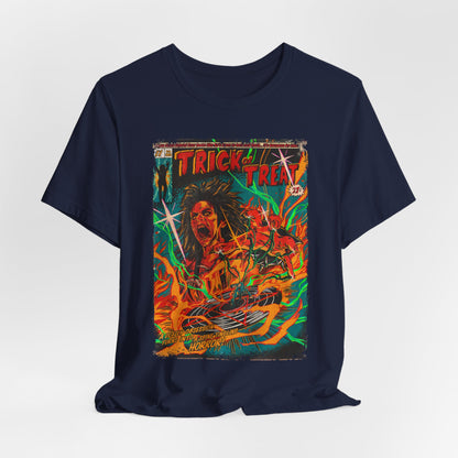 Trick or Treat Horror Movie | Unisex Graphic Short Sleeve Tee
