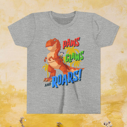 Paws, Claws, and Roars! - Paw Patrol: The Dino Movie T-shirt - Animation TV Series Youth Short Sleeve Tee
