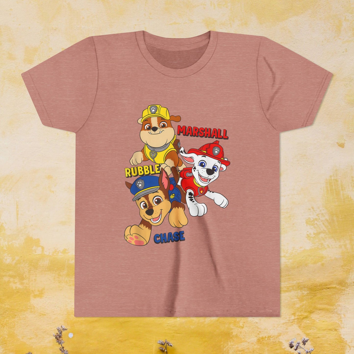 Chase, Rubble, Marshall - Paw Patrol T-shirt - Animation TV Series Youth Short Sleeve Tee