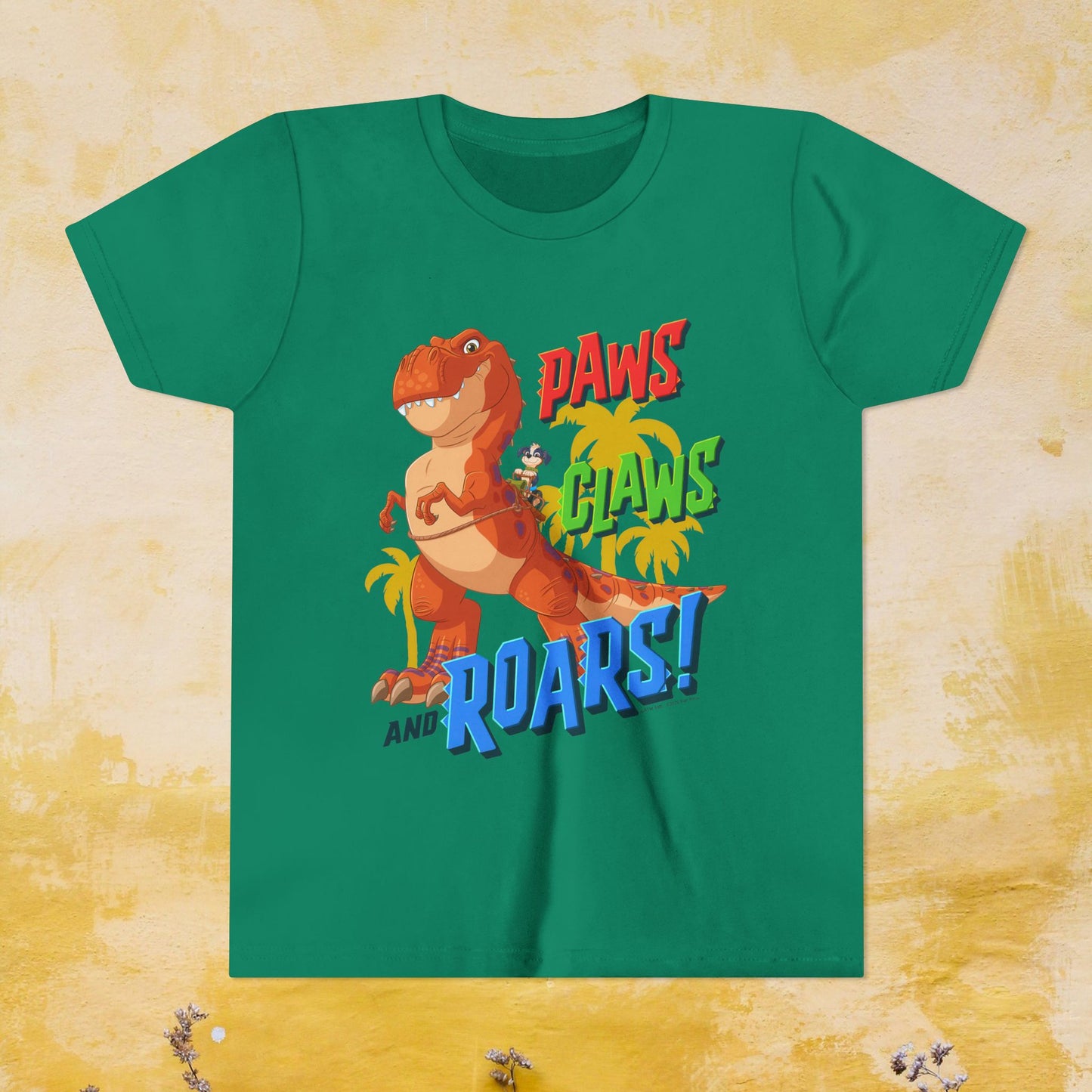 Paws, Claws, and Roars! - Paw Patrol: The Dino Movie T-shirt - Animation TV Series Youth Short Sleeve Tee