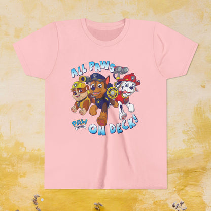 All Paws on Deck! - Paw Patrol T-shirt - Animation TV Series Youth Short Sleeve Tee