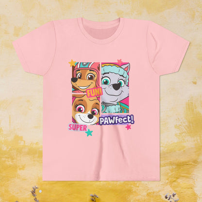 Fun, Super, Pawfect! - Paw Patrol T-shirt - Animation TV Series Youth Short Sleeve Tee
