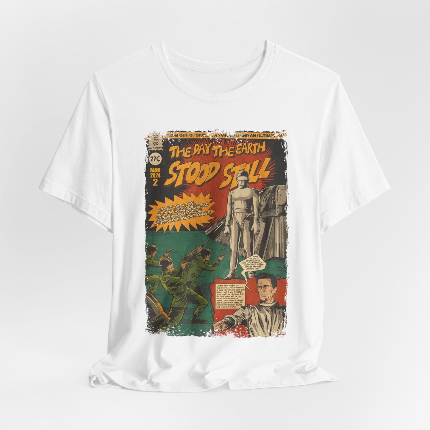 The Day The Earth Stood Still Horror Sci-fi Movie | Unisex Graphic Short Sleeve Tee