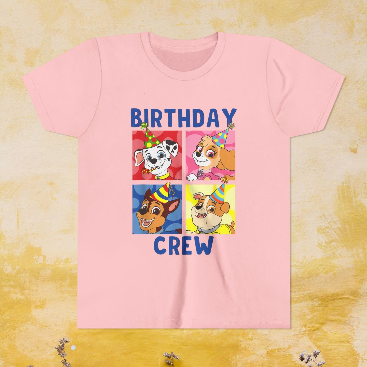 Birthday Crew - Paw Patrol T-shirt - Animation TV Series Youth Short Sleeve Tee