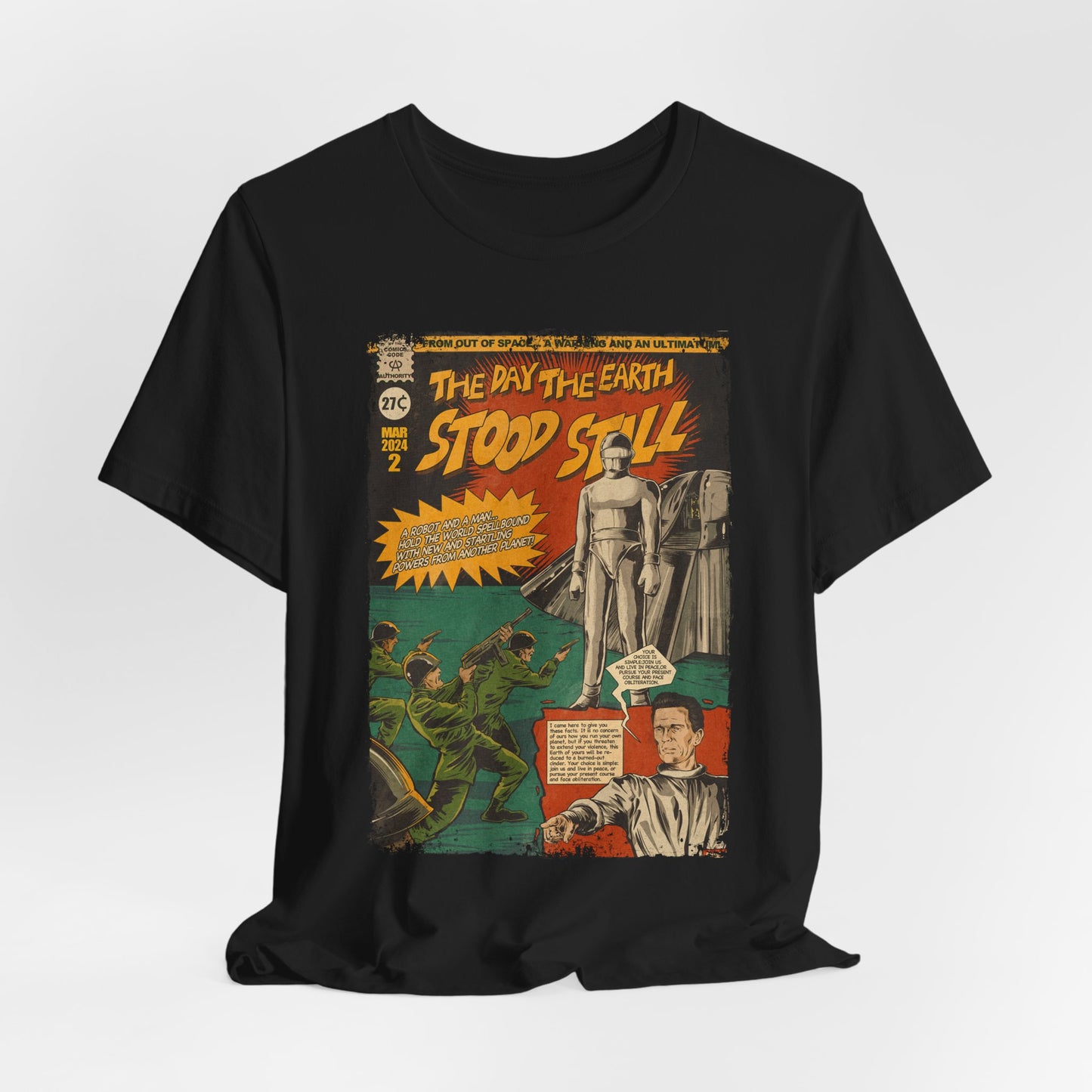 The Day The Earth Stood Still Horror Sci-fi Movie | Unisex Graphic Short Sleeve Tee