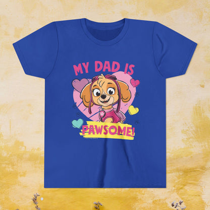My Dad is Pawsome - Paw Patrol Father's Day T-shirt - Animation TV Series Youth Short Sleeve Tee