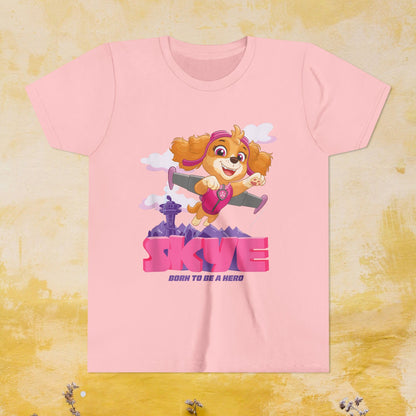 Skye Born to be A Hero - Paw Patrol T-shirt - Animation TV Series Youth Short Sleeve Tee