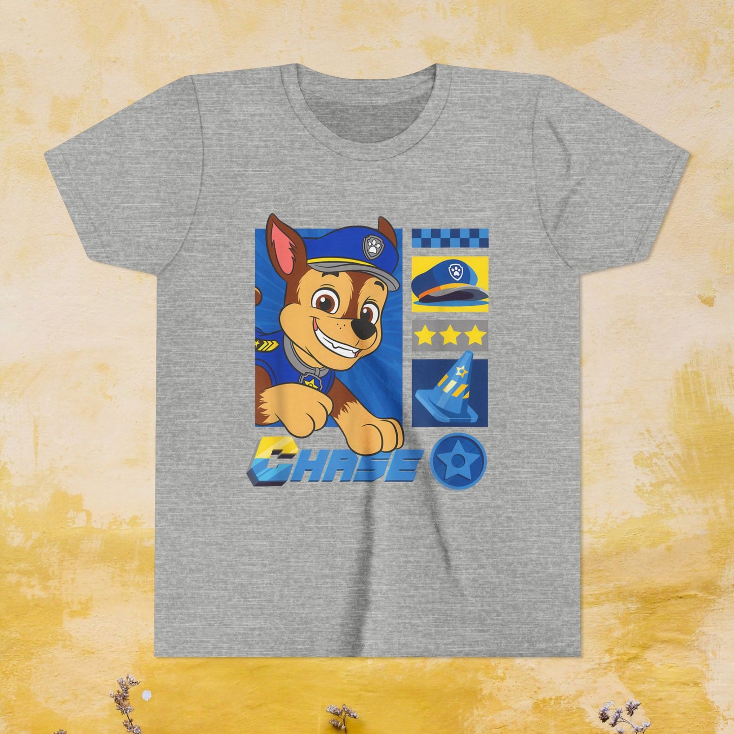 Chase - Paw Patrol T-shirt - Animation TV Series Youth Short Sleeve Tee