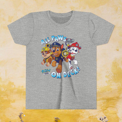 All Paws on Deck! - Paw Patrol T-shirt - Animation TV Series Youth Short Sleeve Tee