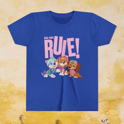 Girl Pups Rule - Paw Patrol T-shirt - Animation TV Series Youth Short Sleeve Tee