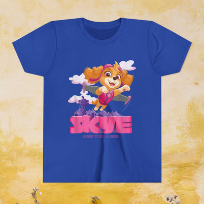 Skye Born to be A Hero - Paw Patrol T-shirt - Animation TV Series Youth Short Sleeve Tee