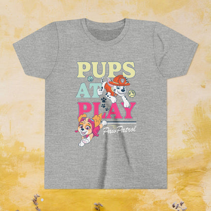 Pups at Play - Paw Patrol T-shirt - Animation TV Series Youth Short Sleeve Tee