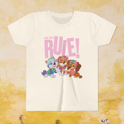 Girl Pups Rule - Paw Patrol T-shirt - Animation TV Series Youth Short Sleeve Tee