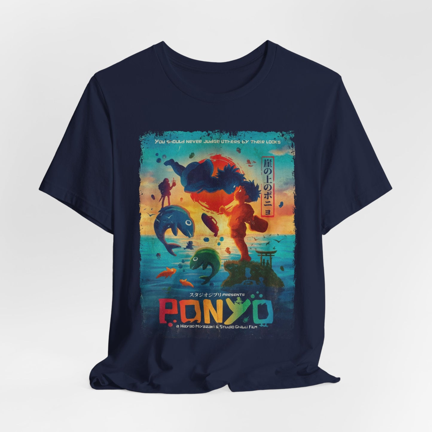 Ghibli's Ponyo on the Cliff by the Sea Anime Movie T-Shirt | Unisex Graphic Short Sleeve Tee