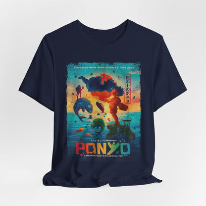 Ghibli's Ponyo on the Cliff by the Sea Anime Movie T-Shirt | Unisex Graphic Short Sleeve Tee