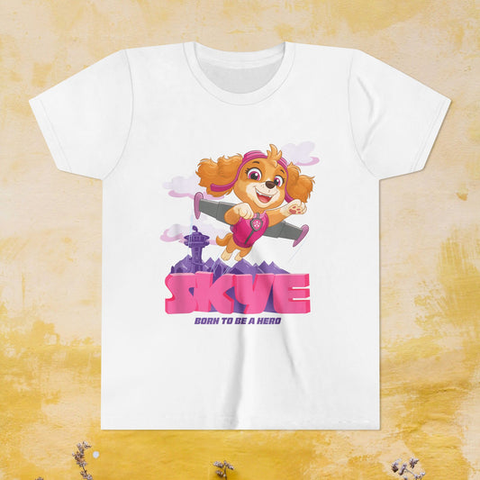 Skye Born to be A Hero - Paw Patrol T-shirt - Animation TV Series Youth Short Sleeve Tee