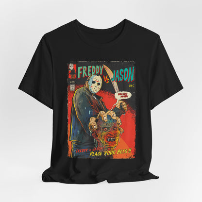 Freddy Kruger vs. Jason Voorhees Horror Movie | Unisex Graphic Short Sleeve Tee