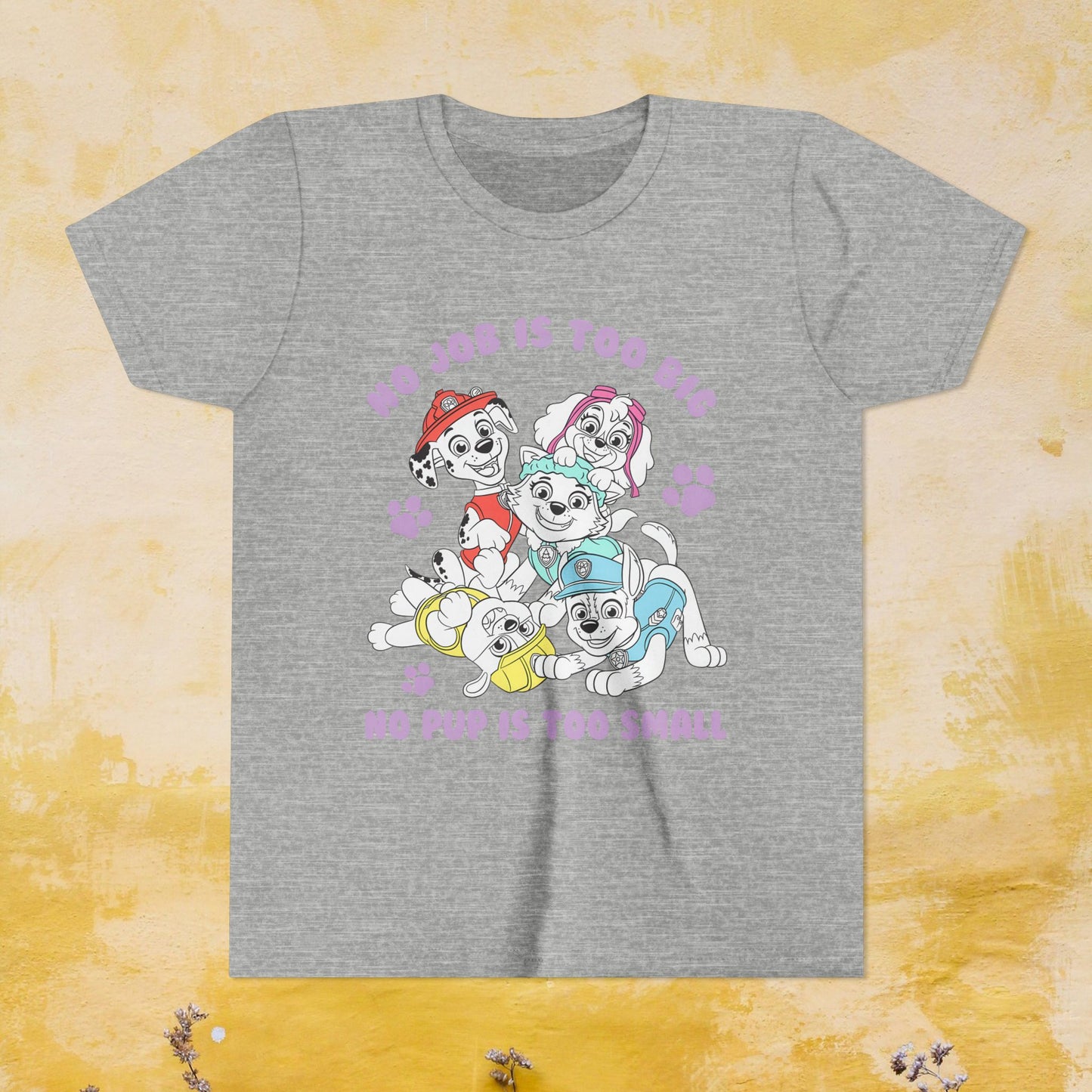No Job is Too Big, No Pup is Too Small - Paw Patrol T-shirt - Animation TV Series Youth Short Sleeve Tee