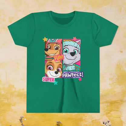 Fun, Super, Pawfect! - Paw Patrol T-shirt - Animation TV Series Youth Short Sleeve Tee