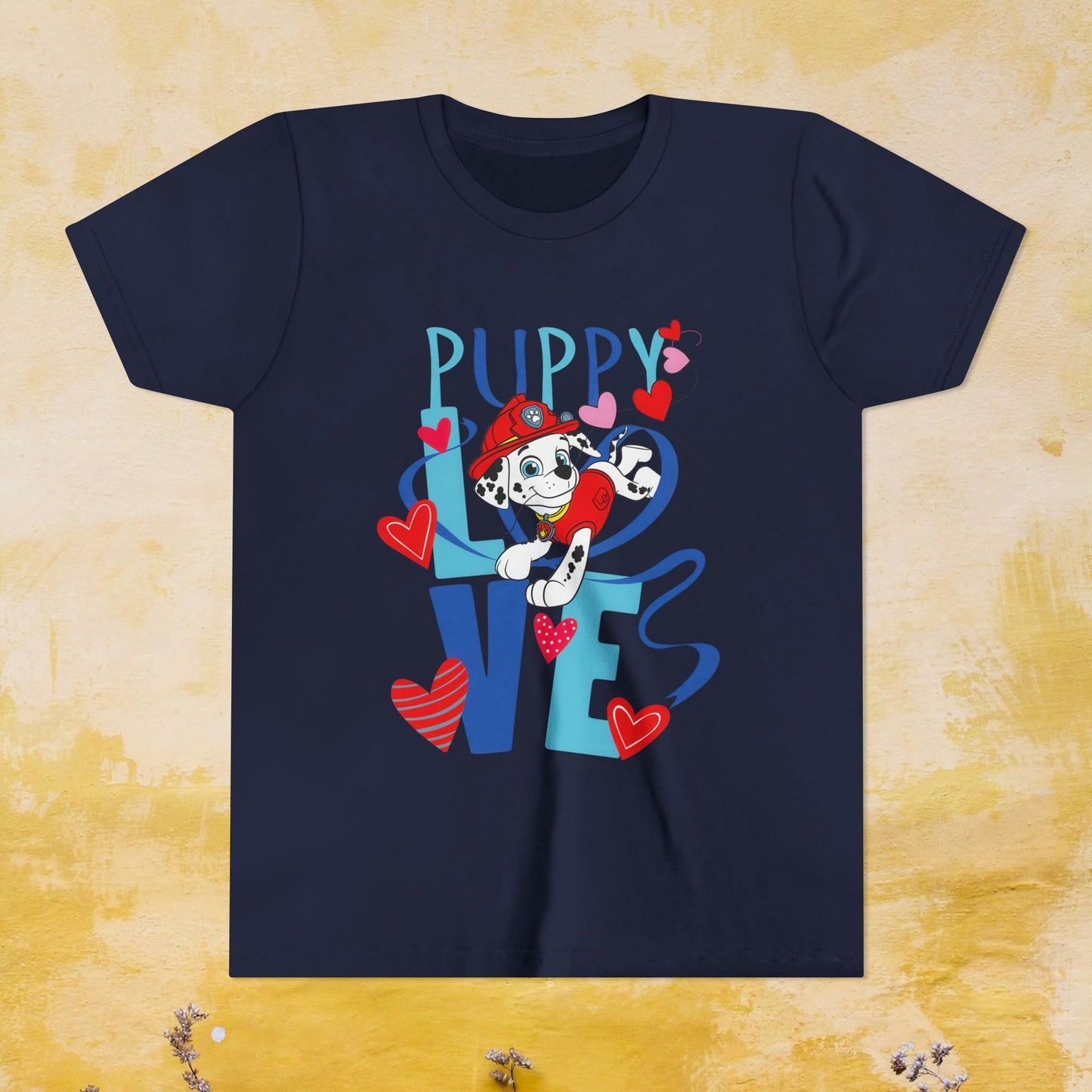 Puppy Love - Paw Patrol Valentine T-shirt - Animation TV Series Youth Short Sleeve Tee