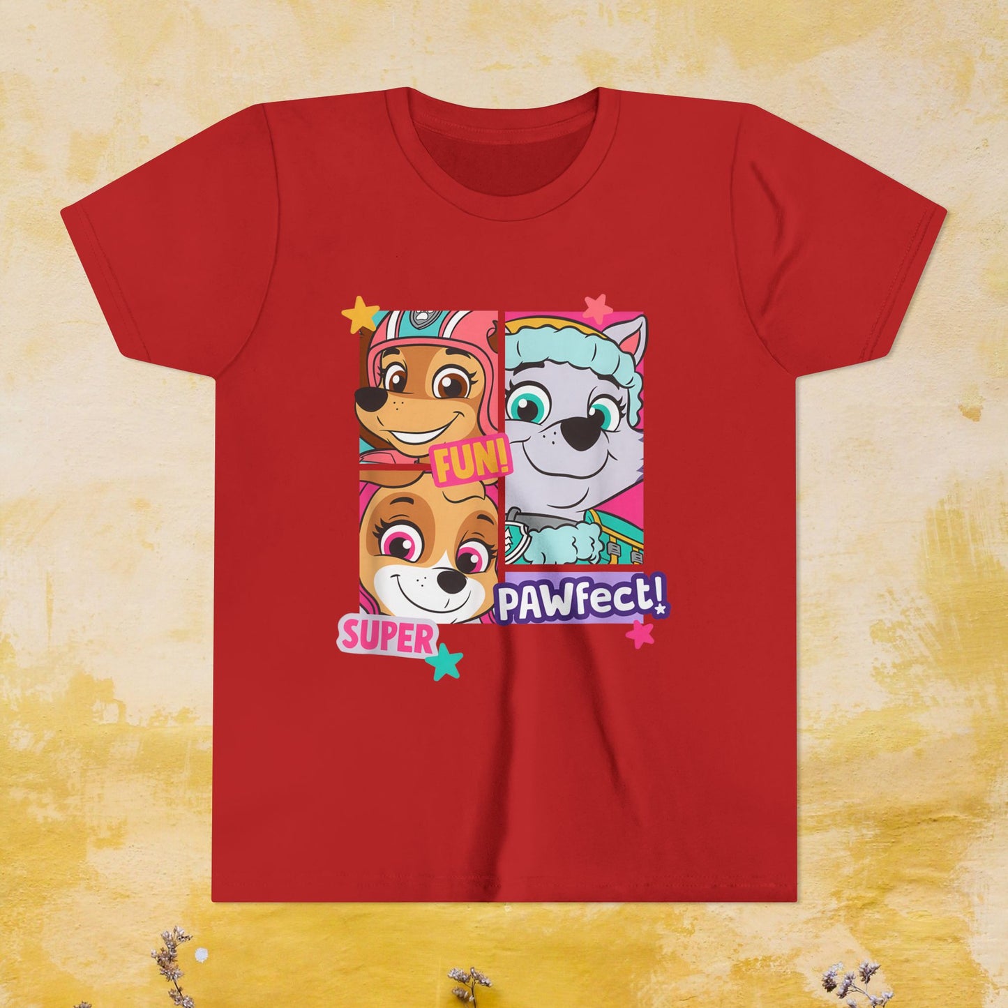 Fun, Super, Pawfect! - Paw Patrol T-shirt - Animation TV Series Youth Short Sleeve Tee