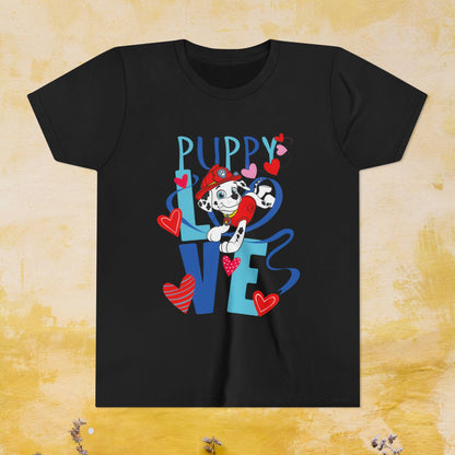 Puppy Love - Paw Patrol Valentine T-shirt - Animation TV Series Youth Short Sleeve Tee