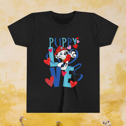 Puppy Love - Paw Patrol Valentine T-shirt - Animation TV Series Youth Short Sleeve Tee