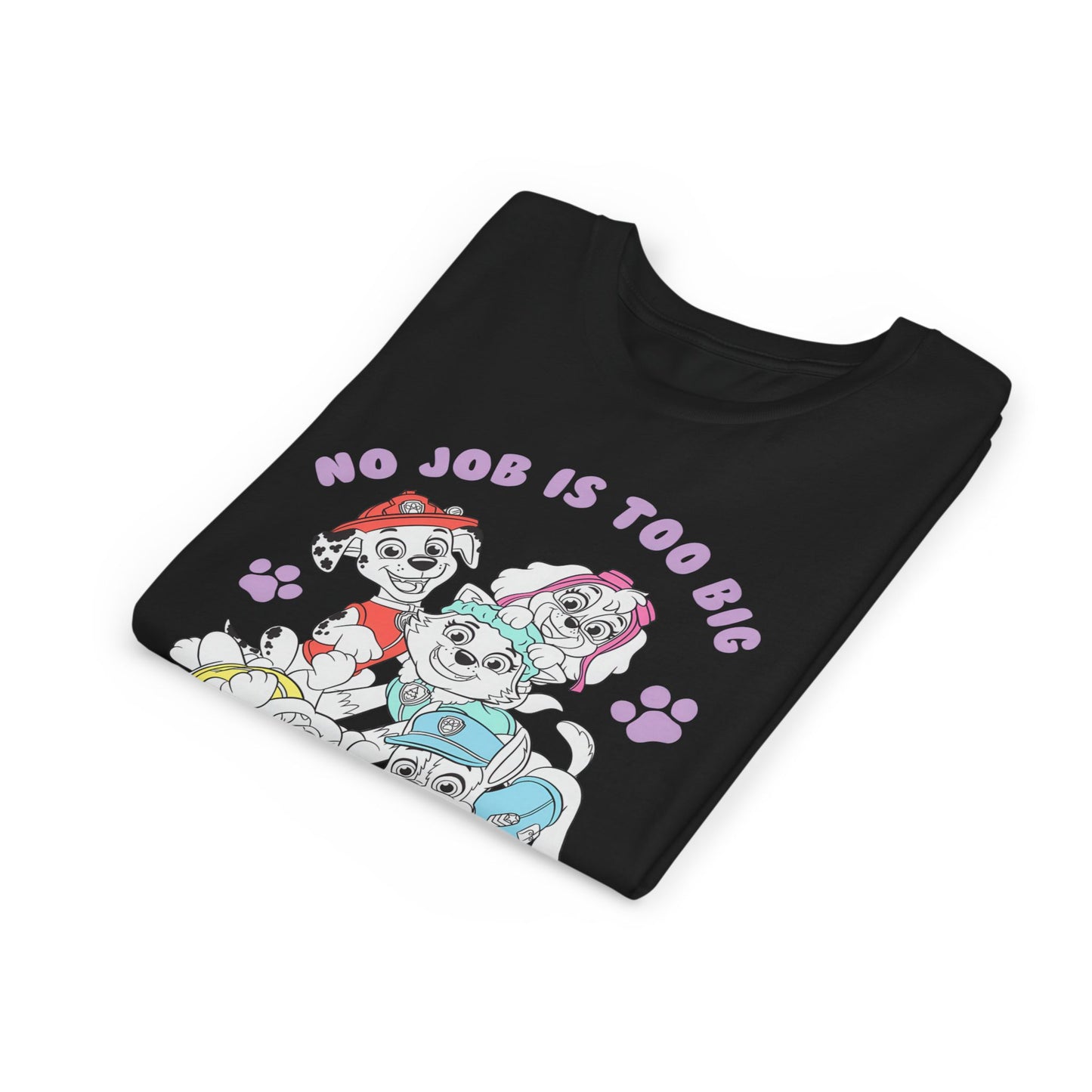 No Job is Too Big, No Pup is Too Small - Paw Patrol T-shirt - Animation TV Series Youth Short Sleeve Tee