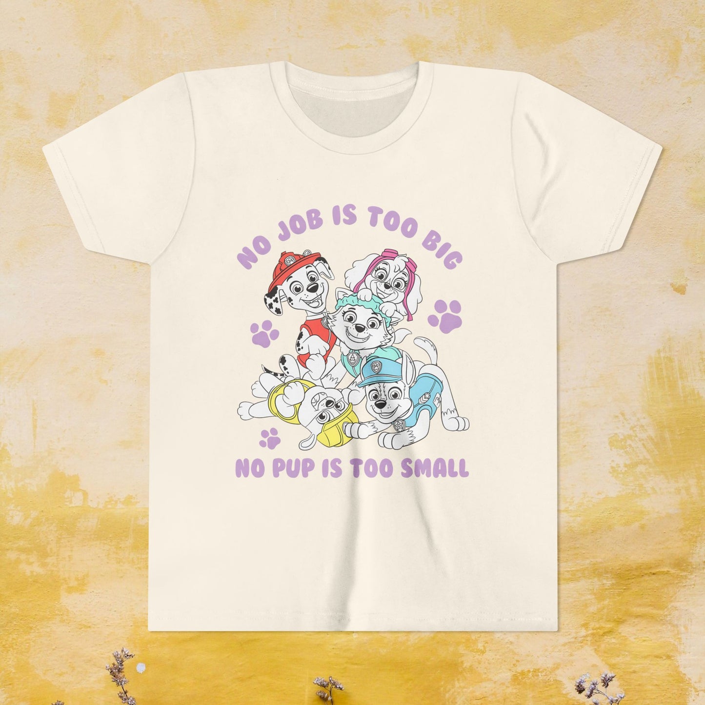 No Job is Too Big, No Pup is Too Small - Paw Patrol T-shirt - Animation TV Series Youth Short Sleeve Tee