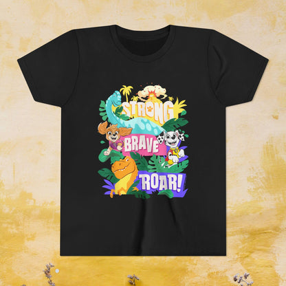 Strong, Brave, Roar! - Paw Patrol: The Dino Movie T-shirt - Animation TV Series Youth Short Sleeve Tee