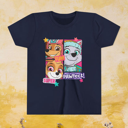 Fun, Super, Pawfect! - Paw Patrol T-shirt - Animation TV Series Youth Short Sleeve Tee