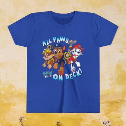 All Paws on Deck! - Paw Patrol T-shirt - Animation TV Series Youth Short Sleeve Tee