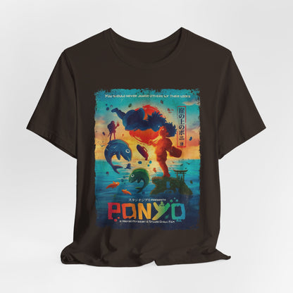 Ghibli's Ponyo on the Cliff by the Sea Anime Movie T-Shirt | Unisex Graphic Short Sleeve Tee
