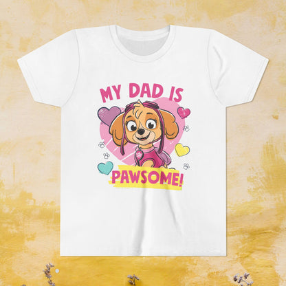 My Dad is Pawsome - Paw Patrol Father's Day T-shirt - Animation TV Series Youth Short Sleeve Tee