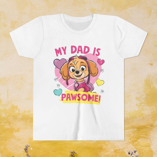 My Dad is Pawsome - Paw Patrol Father's Day T-shirt - Animation TV Series Youth Short Sleeve Tee