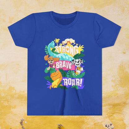Strong, Brave, Roar! - Paw Patrol: The Dino Movie T-shirt - Animation TV Series Youth Short Sleeve Tee