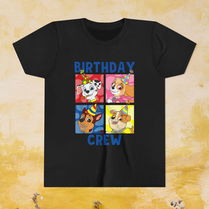 Birthday Crew - Paw Patrol T-shirt - Animation TV Series Youth Short Sleeve Tee