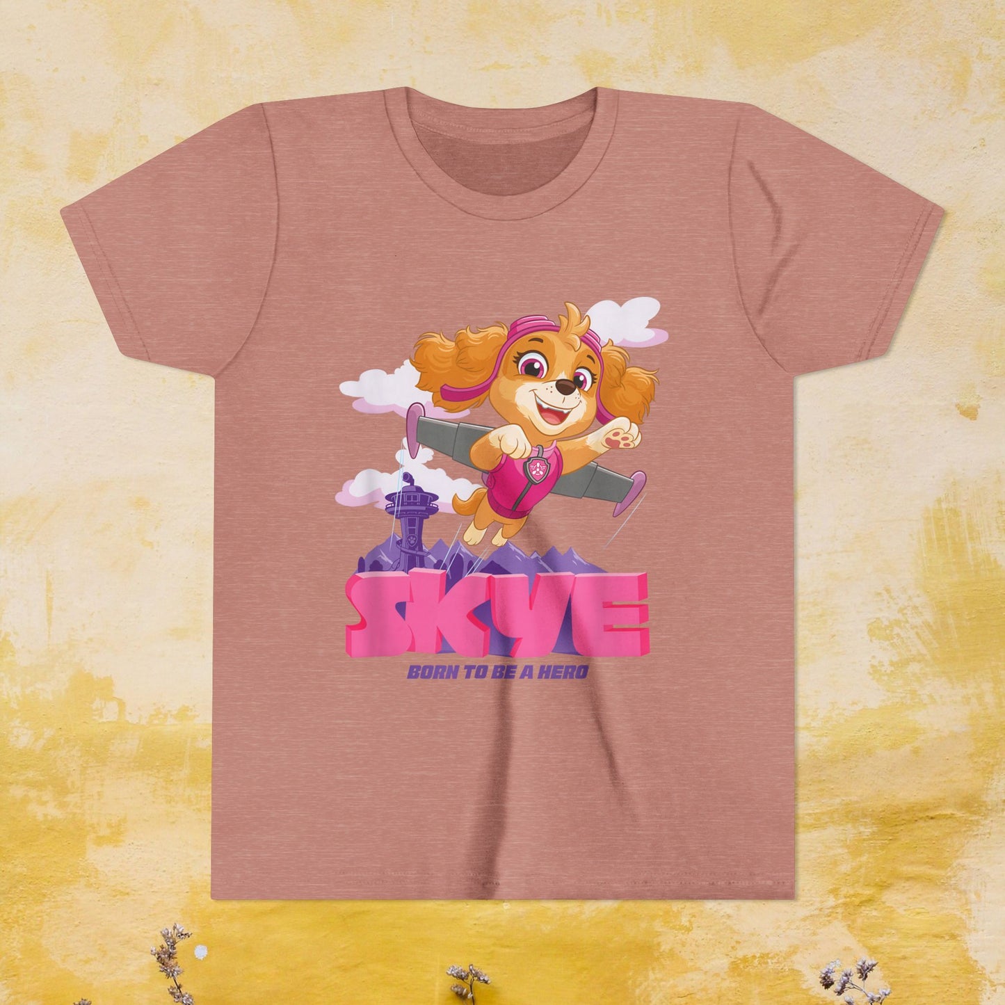 Skye Born to be A Hero - Paw Patrol T-shirt - Animation TV Series Youth Short Sleeve Tee