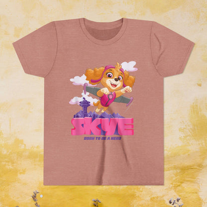 Skye Born to be A Hero - Paw Patrol T-shirt - Animation TV Series Youth Short Sleeve Tee