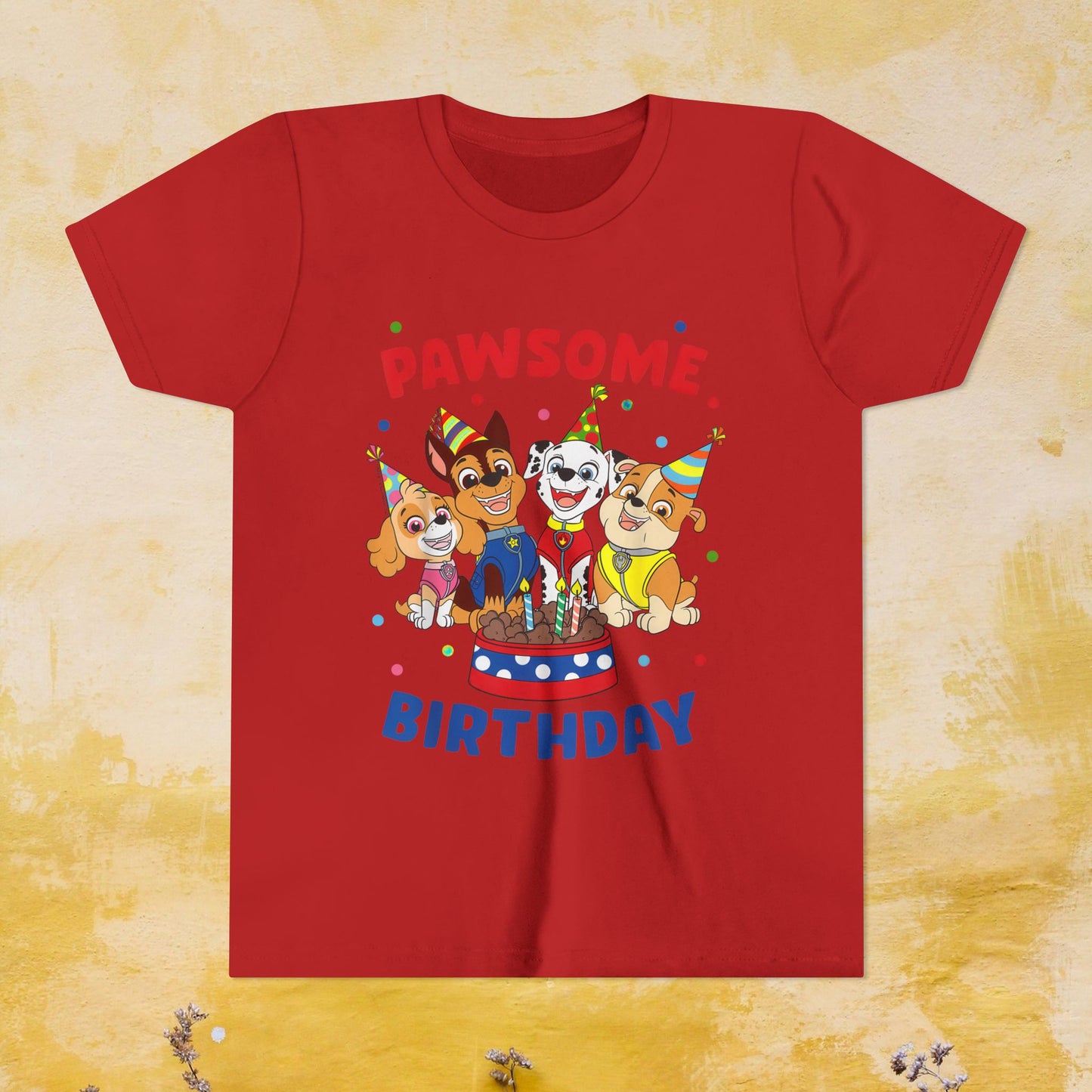 Pawsome Birthday - Paw Patrol T-shirt - Animation TV Series Youth Short Sleeve Tee