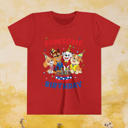 Pawsome Birthday - Paw Patrol T-shirt - Animation TV Series Youth Short Sleeve Tee