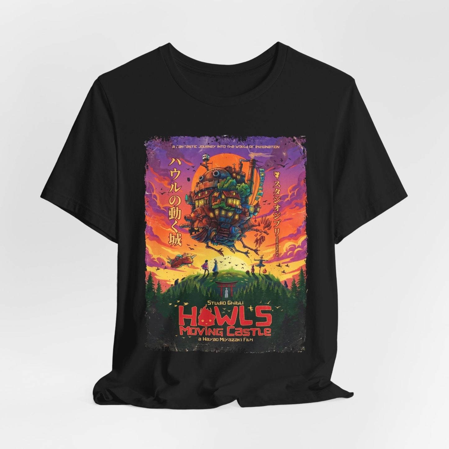 Ghibli's Howls Moving Castle Anime Movie T-Shirt | Unisex Graphic Short Sleeve Tee